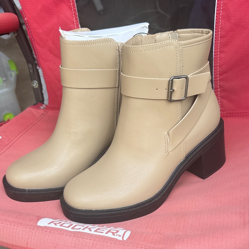 Torrid Beige Ankle Boots with Buckle